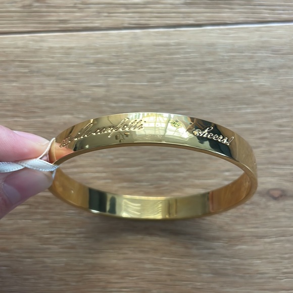 NWT: Kate Spade Bride Idiom Wedding Bangle in "Gold" Tone Finish - Picture 5 of 5